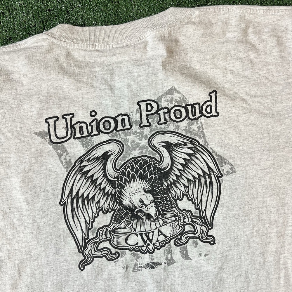 Vintage CWA Communication Workers of America Union Proud Made in USA Tee 2XL